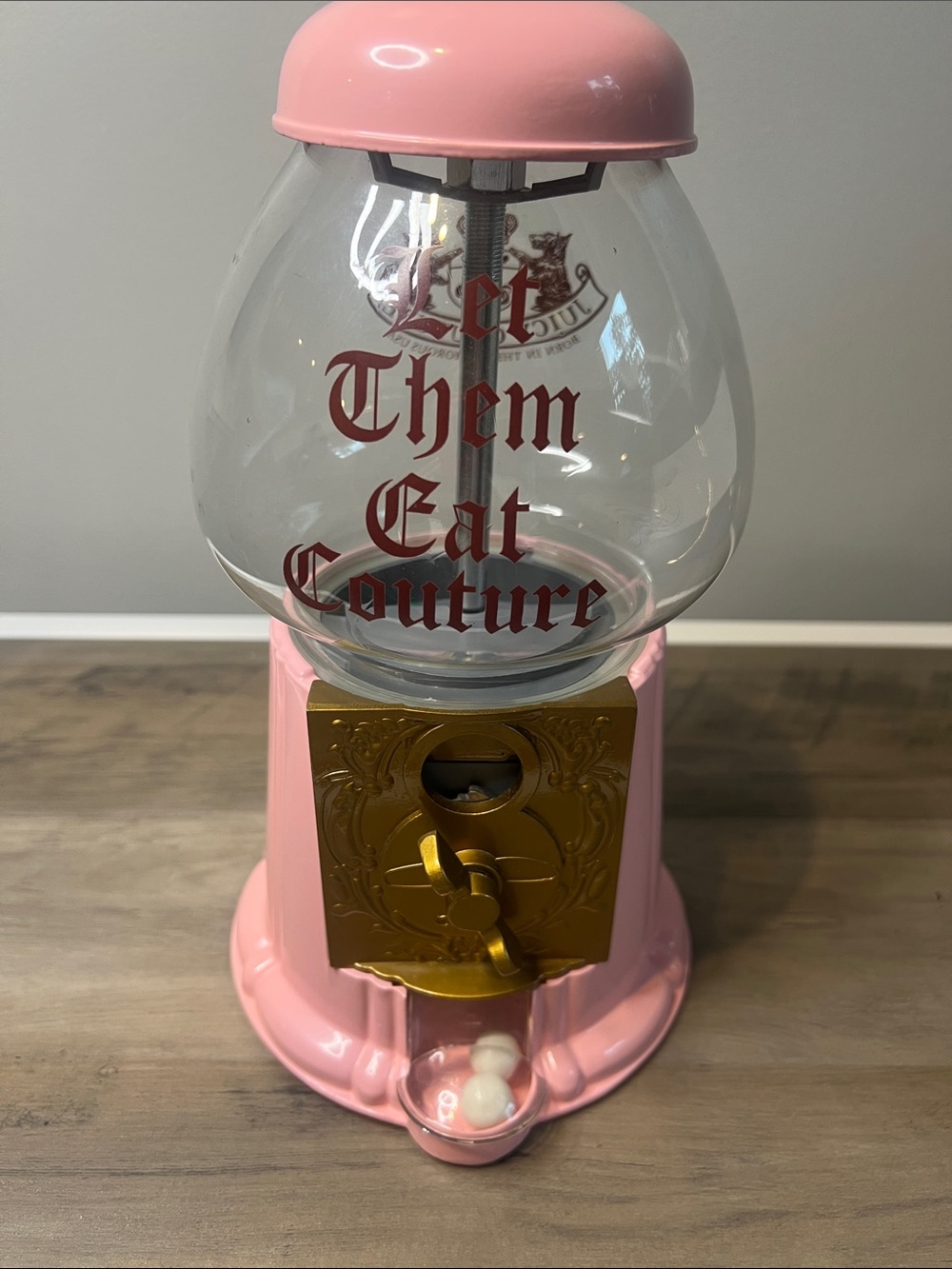 💕 Vintage Juicy Couture💕 Y2K Pink Let Them Eat Couture Gumball Machine 11" - Picture 2 of 3